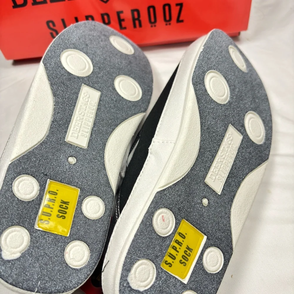 Deer Stags Slipperooz “Spike” Indoor/Outdoor Slip-On Shoes | Unisex 9M‎ | Black